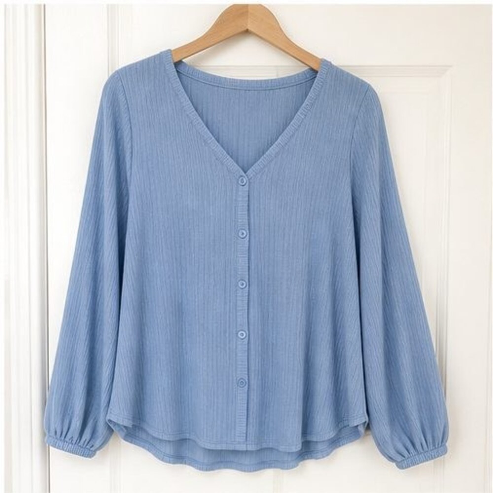 Blue Smocked Top